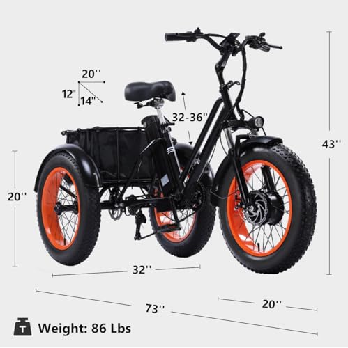 2026 Adult Electric Tricycle Adult Tricycle 3 Wheel Bikes Adults Electric Three Wheel Bike