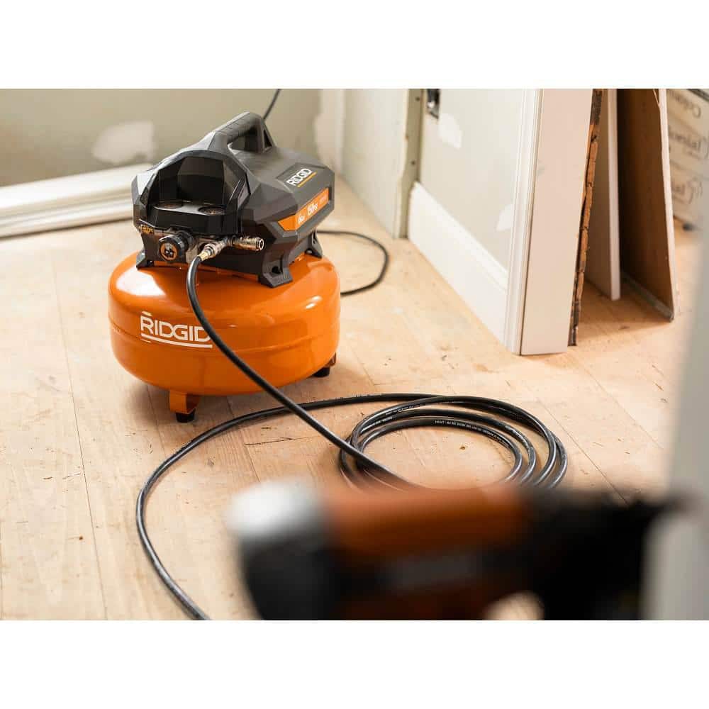 2026 6 Gal. Portable Electric Pancake Air Compressor w/ 18GA Brad Nailer, 16GA Straight Finish Nailer, & 18GA Finish Stapler R69603FK
