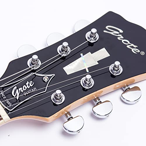 2026 GROTE Jazz Electric Guitar Hollow Body Chrome Hardware P90 pickup (RED)