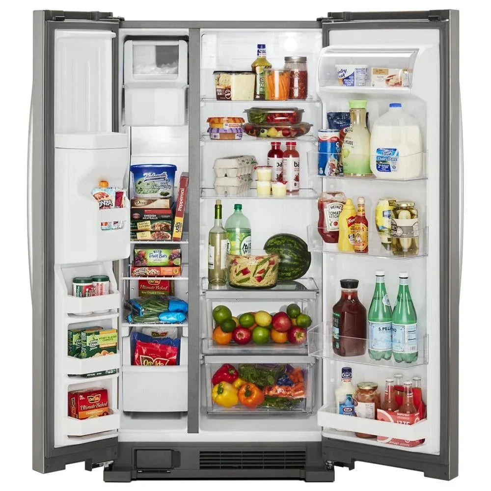 2026 New36-inch wide side-by-side refrigerator – 24 cubic feet stainless steel