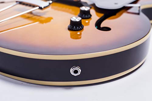 2026 GROTE Jazz Electric Guitar Hollow Body Chrome Hardware P90 pickup (RED)