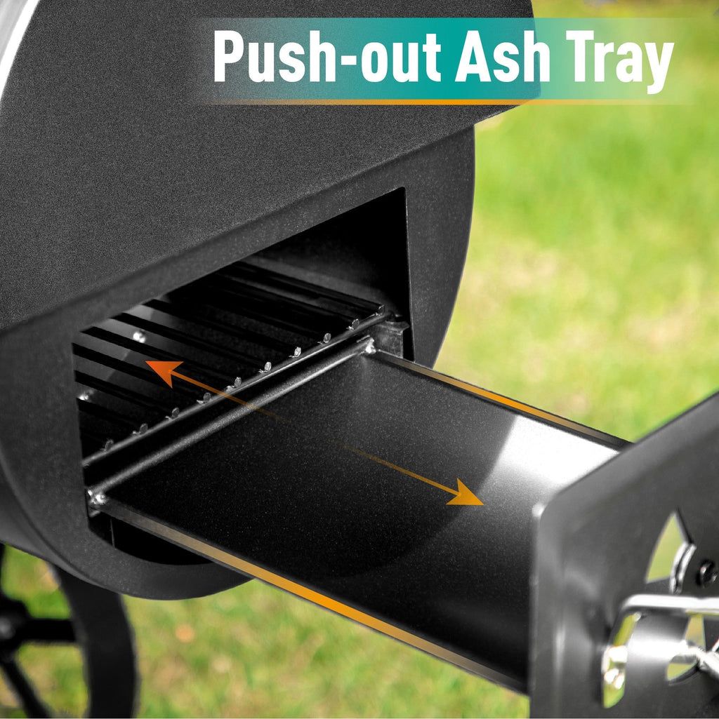 2026 941 Sq.in. Overlarge BBQ Charcoal Grill with Offset Smoker, Black