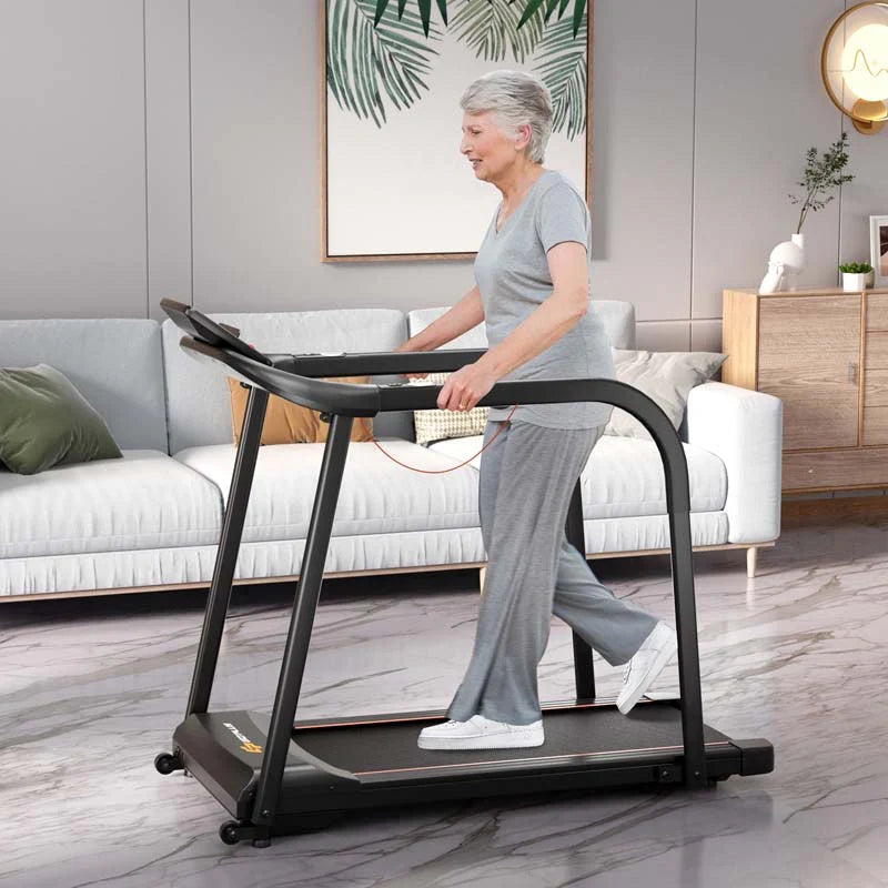 2026 2.5 Walking Treadmill for Senior with Long Handrail, 300 lbs Capacity, Recovery Fitness Exercise Machine for Home with Pulse Sensors