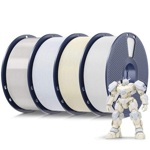 2026 SUNLU 4kg PLA 3D Printer Filament Bundle, Neatly Wound PLA Filament 1.75mm ±0.02mm, Individually Vacuum Packed, 4kg in Total, 1kg per Spool, 4 Pack, 4000g, 4Black