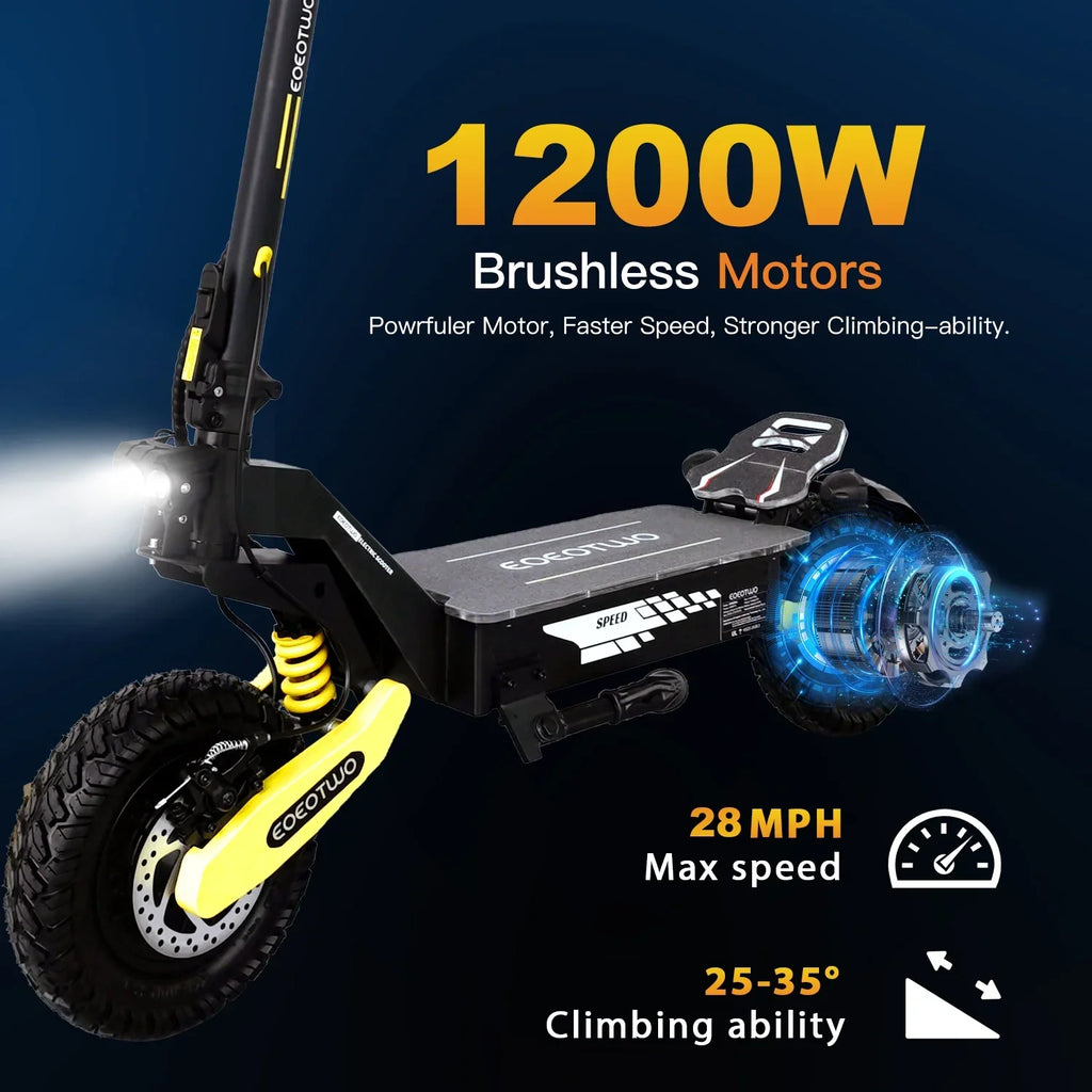 2026 NewOff Road Electric Scooter for Adults, 1200W Motor Fast E Scooter, Up to 28MPH Top Speed & 20Miles Long Range, 11" Off-Road Tires, 330lbs MAX Load, Foldable