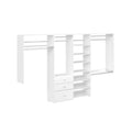 2026 Dual Tower 96 in. W - 120 in. W White Tower System Wall Mount 14-Shelf Wood Closet System