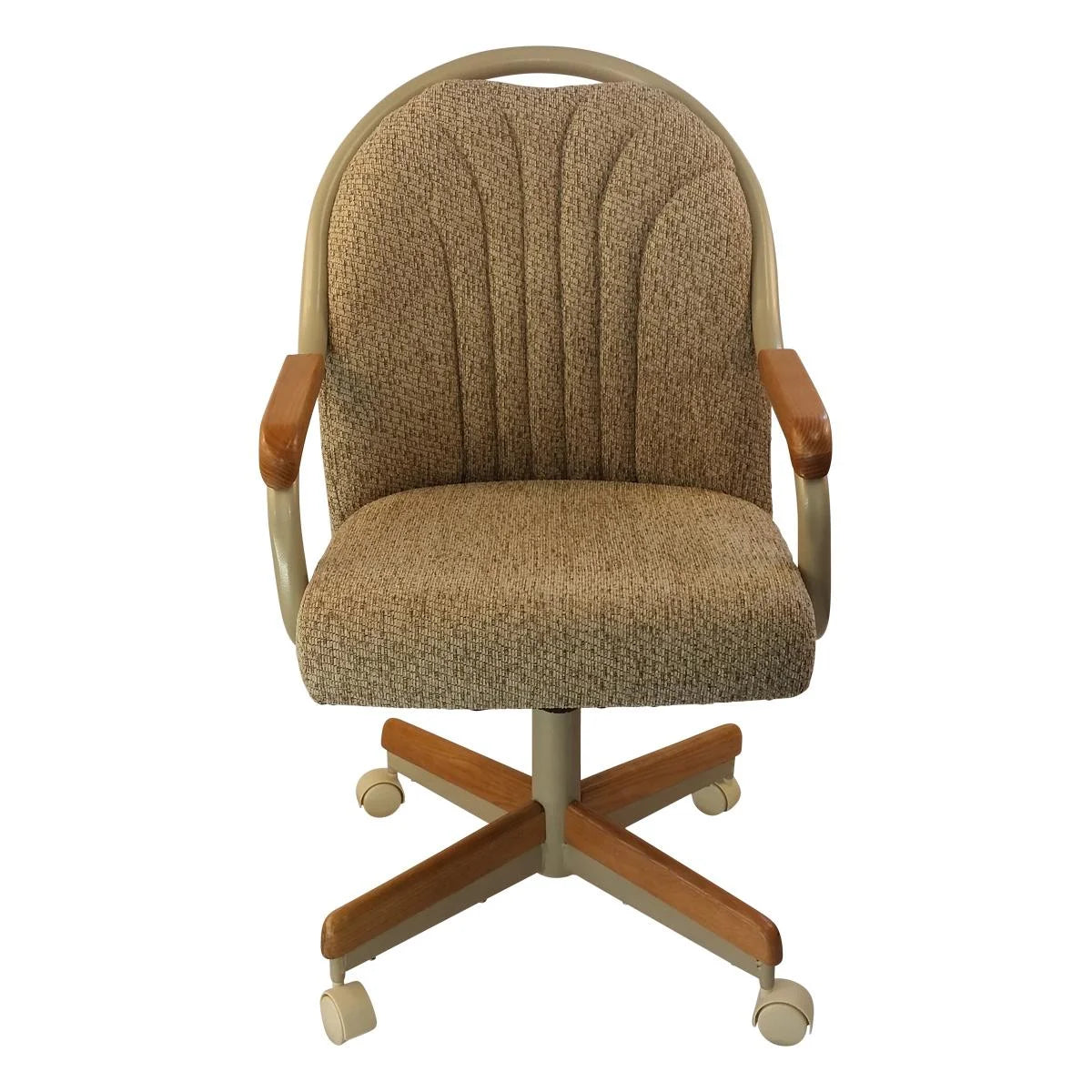 2026 Caster Chair Company Britney Swivel Tilt Caster Arm Chair in Wheat Tweed Fabric
