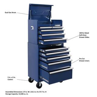 2026 27 in. 10-Drawer Blue Tool Chest Combo H27CH5TR5BLU