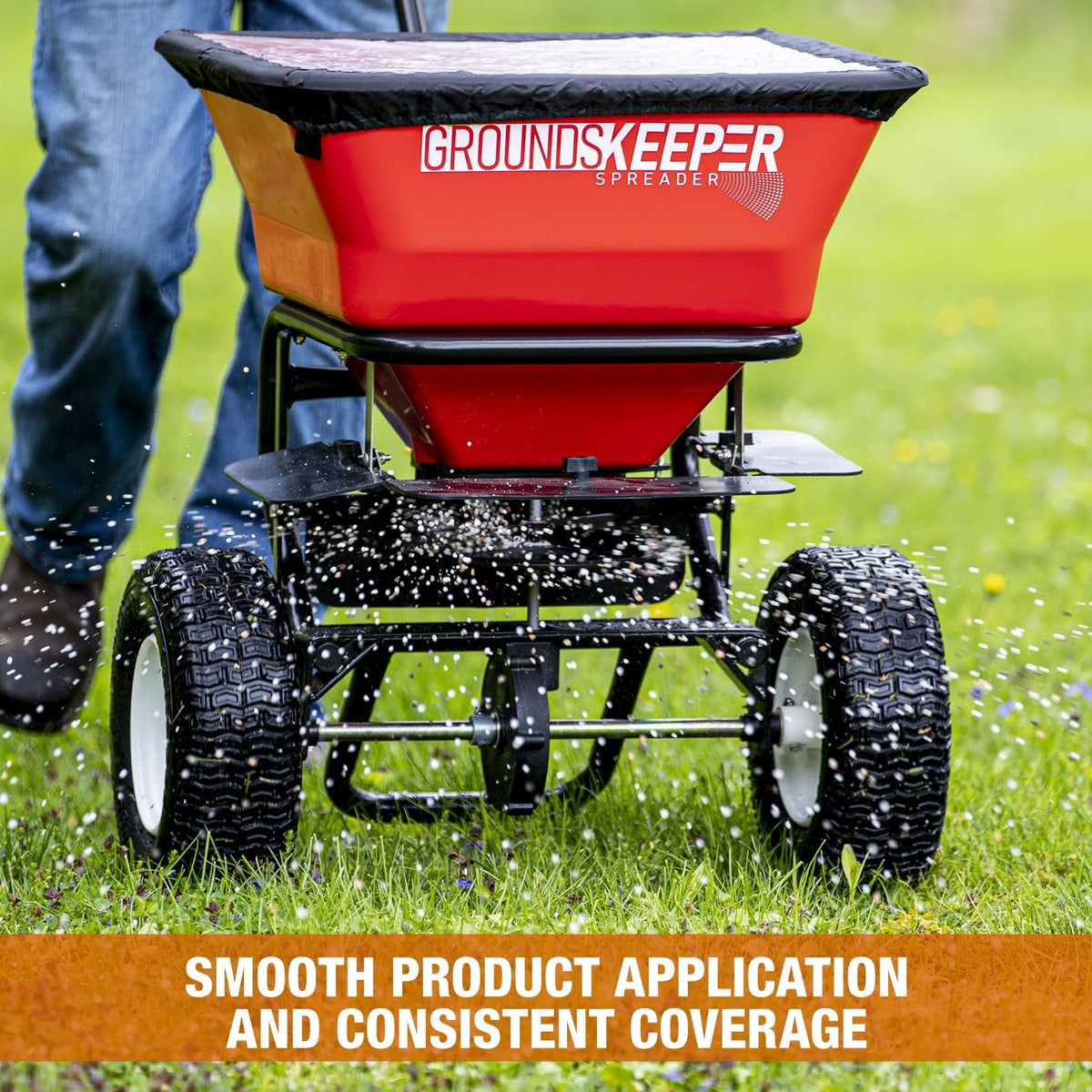 2026 100-Lb. Walk-Behind Push Spreader for Grass Seed, Salt, De-Icer and Fertilizer