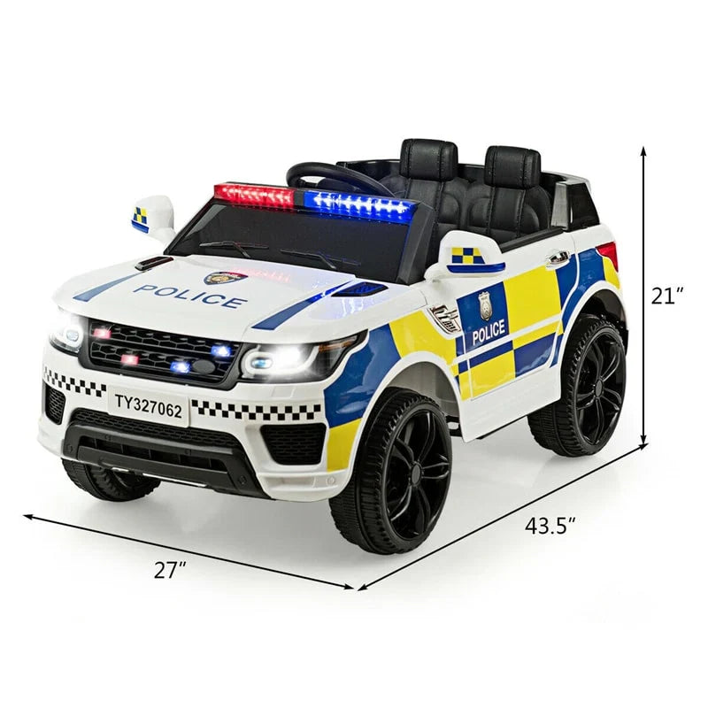 2026 Kids Ride On Police Car 12V Battery Powered Electric Riding Toy Truck Car with LED Siren Flashing Light