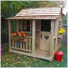 2026 Little Squirt 6 ft. Cedar Playhouse with Windows and Dutch Door