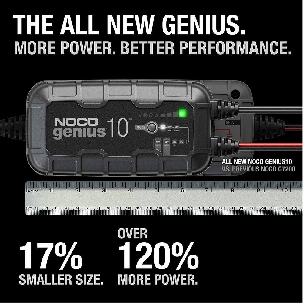 2026 NOCO GENIUS GENIUS10 10-Amp Fully-Automatic Smart Charger 6V 12V Battery Charger Battery Maintainer Genius10
