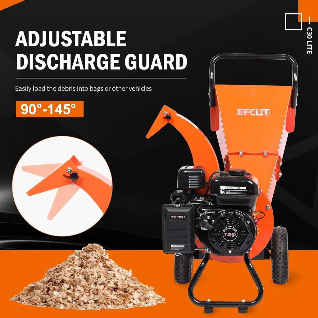 2026 C40 Wood Chipper 4" inch Max Diameter Capacity 9 274cc Gas Powered Engine Heavy Duty Shredder Mulcher