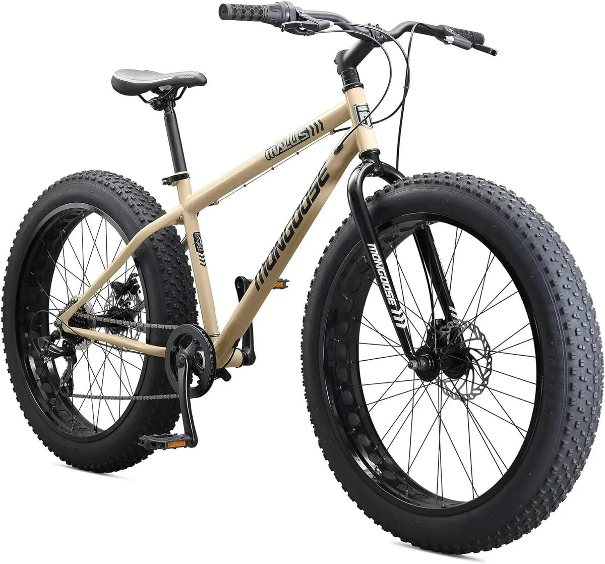 2026 26-Inch Fat Tire Mountain Bike for Men and Women, 4-Inch Knobby Tires, Steel Frame, 7-Speed, Disc Brakes