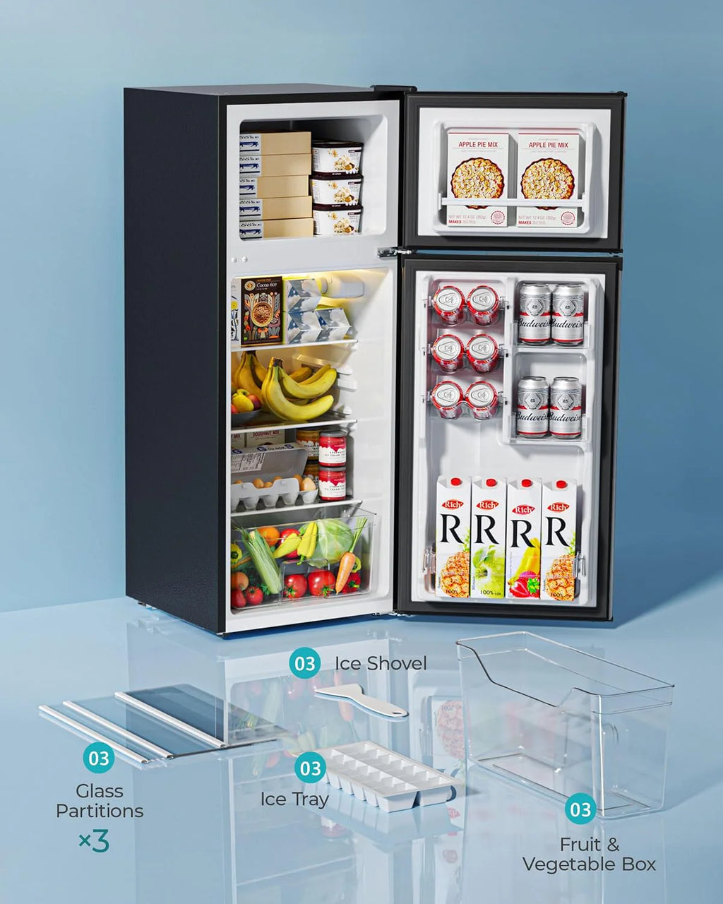 2026 3.2 Cu.Ft Mini Fridge with Freezer – 2-Door Compact Refrigerator for Bedroom, Dorm, Office or Apartment, Silver3.2 Cu.Ft Mini Fridge with Freezer – 2-Door Compact Refrigerator for Bedroom, Dorm, Office or Apartment, Silver