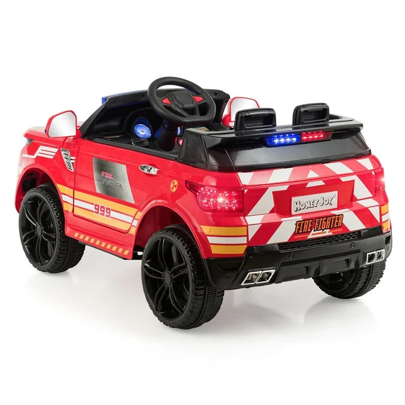 2026 Kids Ride On Police Car 12V Battery Powered Electric Riding Toy Truck Car with LED Siren Flashing Light