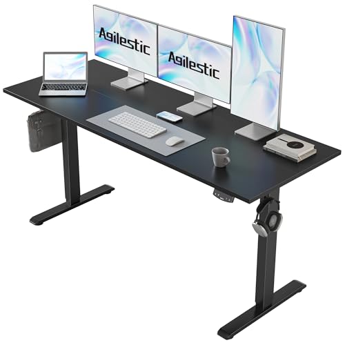 2026 Agilestic Electric Standing Desk, 48 x 24 Inches Height Adjustable Desk, Sit Stand up for Work Office Home, Ergonomic Rising Computer Table with Memory Preset, Rustic Brown