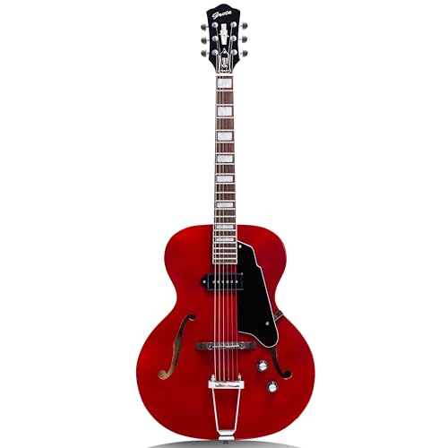 2026 GROTE Jazz Electric Guitar Hollow Body Chrome Hardware P90 pickup (RED)