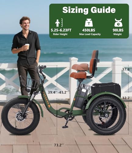 2026 Adult Electric Tricycle Adult Tricycle 3 Wheel Bikes Adults Electric Three Wheel Bike