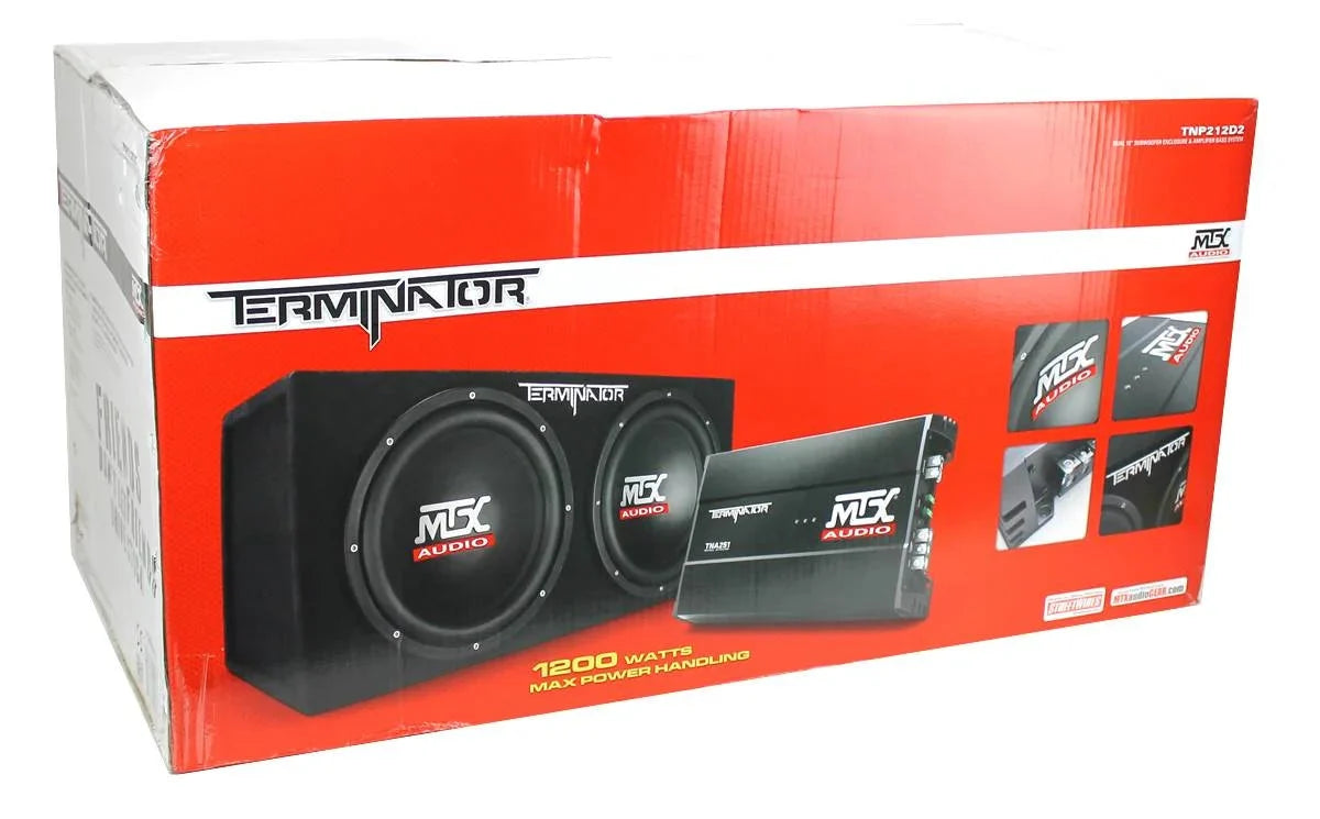 2026 12" Dual Loaded Car Subwoofer w/Sub Box, Amplifier, & Wiring Kit