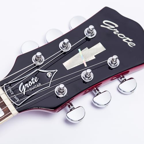 2026 GROTE Jazz Electric Guitar Hollow Body Chrome Hardware P90 pickup (RED)