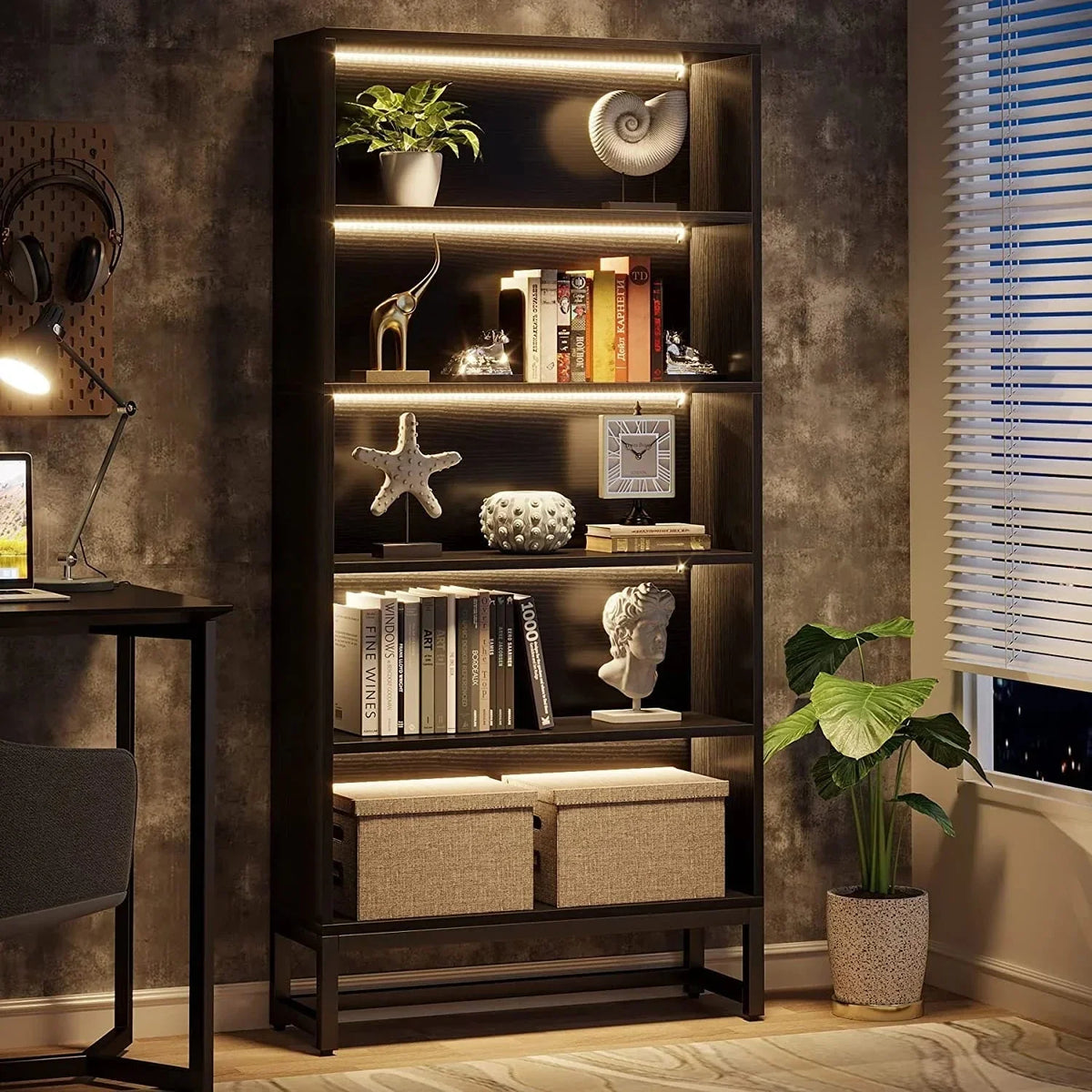 2026 70.87 Inch Tall 5-Tier Bookcase, Large Bookshelf with 31.5 Inch Wide Storage