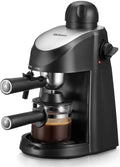 2026 Espresso Machine, Yabano 3.5 Bar 4 Cup Steam Espresso Cappuccino Maker with Milk Frother, 800W, Black