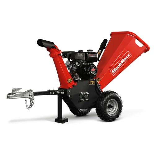 2026 4'' Inch 212CC 7HP Gas Powered Wood Chipper Leaf Branch Shredder Mulcher with Towbar, Emergency Stop Button, Model GS650