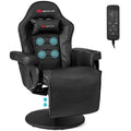 2026 Ergonomic Gaming Recliner Chair with Massage, Retractable Footrest & Cup Holder, Height Adjustable Racing Style Swivel Video Game Chair