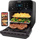 2026 Brio Air Fryer Oven, 15.5Qt X Large Family Size, SS Rotisserie Basket &Skewer Kit, Reversible Ultra Non Stick Grill/Griddle Plate, Powerful 1800W, Integrated Smart Thermometer,Black: Home & Kitchen