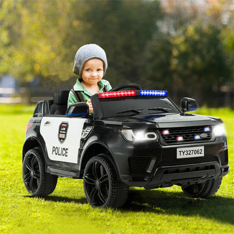 2026 Kids Ride On Police Car 12V Battery Powered Electric Riding Toy Truck Car with LED Siren Flashing Light