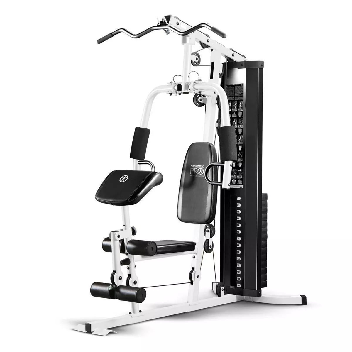 2026 150 Pound Stack Home Gym, Dual Function Arm Press & Leg Developer, Full Body Workout, Black/White