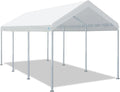 2026 10x20 ft Heavy Duty Carport Potable Car Canopy Garage Party Tent Boat Shelter, Adjustable Height from 9.5 ft to 11 ft, Beige