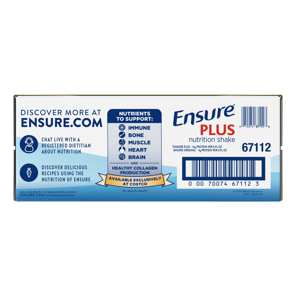 2026 NewEnsure Plus Nutrition Shake, Vanilla, 8 fl. oz, 30-pack