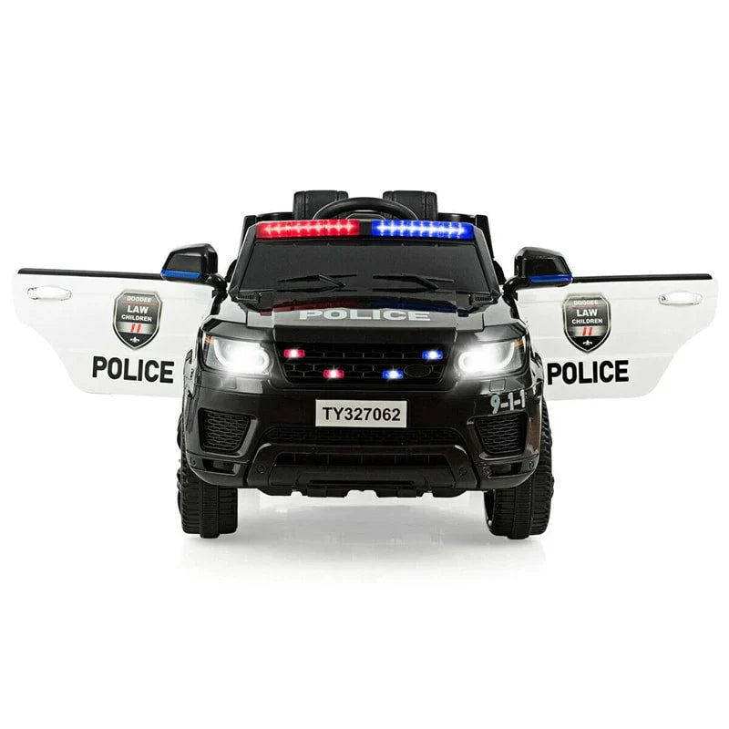 2026 Kids Ride On Police Car 12V Battery Powered Electric Riding Toy Truck Car with LED Siren Flashing Light