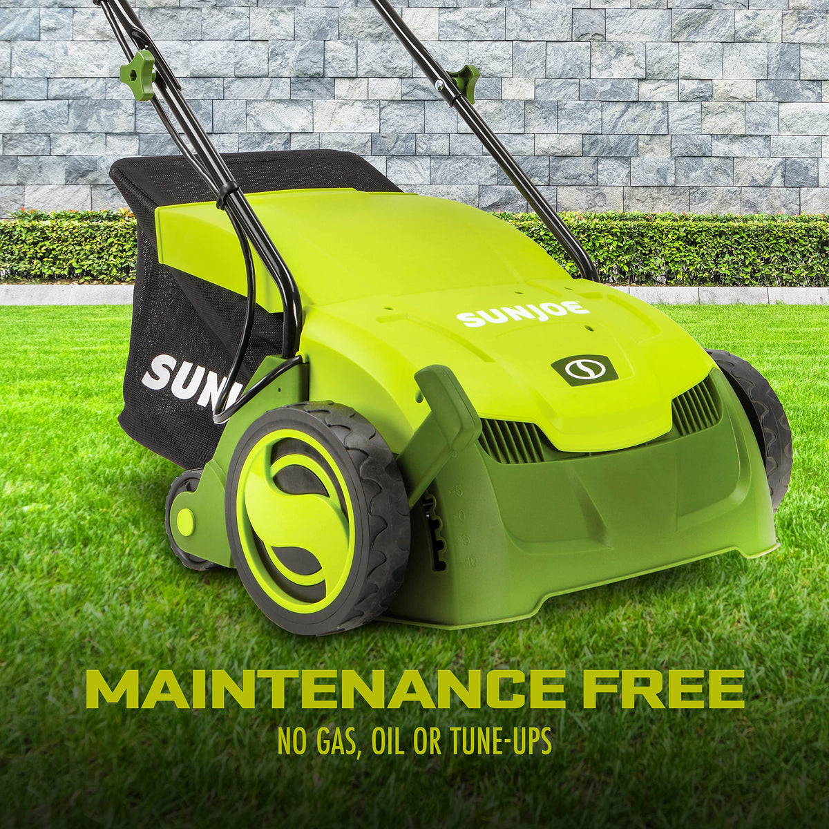 2026 AJ801E 12-Amp, Electric Dethatcher and Scarifier w/Removeable 8-Gallon Collection Bag, 5-Position Height Adjustment, Airboost Technology Increases Lawn Health, 13 inch, Green