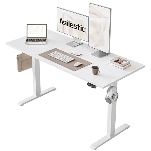 2026 Agilestic Electric Standing Desk, 48 x 24 Inches Height Adjustable Desk, Sit Stand up for Work Office Home, Ergonomic Rising Computer Table with Memory Preset, Rustic Brown