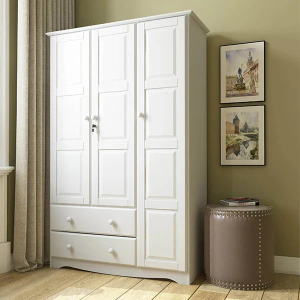 2026 100% Solid Wood Grand Wardrobe Armoire - Mocha