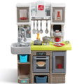 2026 NewStep2 Contemporary Chef Brown and White Toddler Plastic Play Kitchen