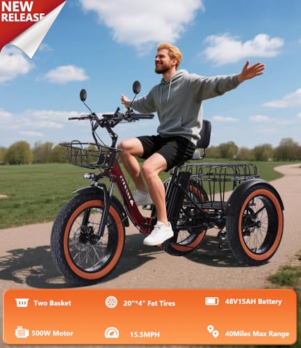 2026 Adult Electric Tricycle Adult Tricycle 3 Wheel Bikes Adults Electric Three Wheel Bike