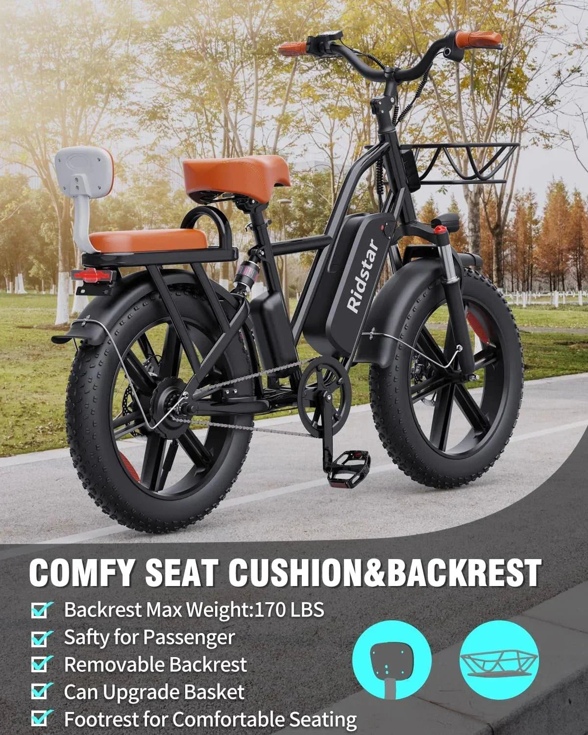 2026 NewBopzin 1000W Electric Bicycle for Adults, 48V 15Ah Removable Battery, 20" x 4.0" - 1000W
