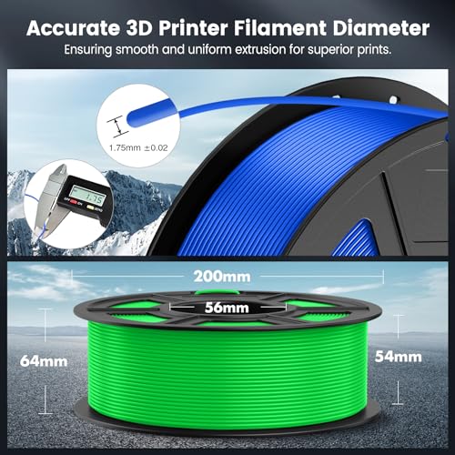 2026 SUNLU 4kg PLA 3D Printer Filament Bundle, Neatly Wound PLA Filament 1.75mm ±0.02mm, Individually Vacuum Packed, 4kg in Total, 1kg per Spool, 4 Pack, 4000g, 4Black
