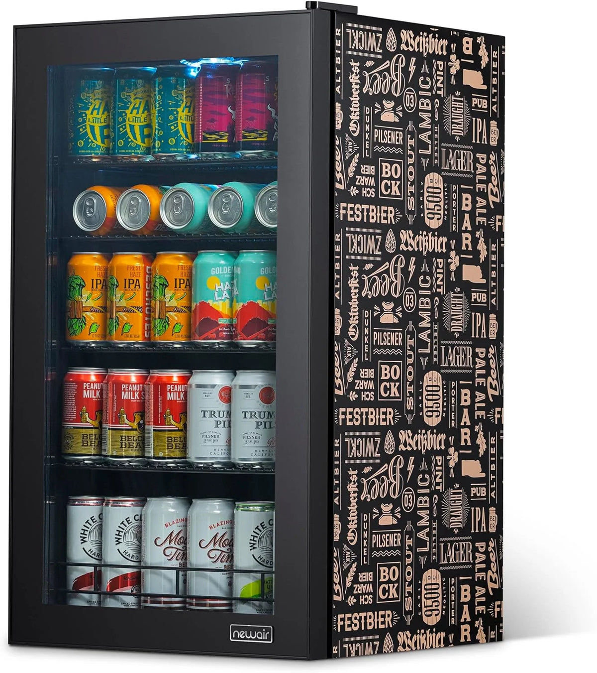 2026 Beverage Refrigerator Cooler | 126 Cans Free Standing with Right Hinge Glass Door | Mini Fridge Beverage Organizer Perfect For Beer, Wine, Soda, And Cooler Drinks