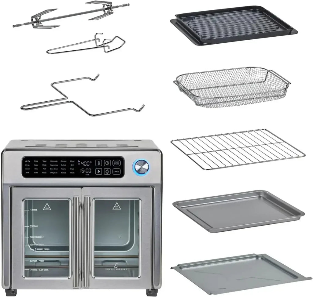 2026 26 QT Extra Large Air Fryer, Convection Toaster Oven with French Doors, Stainless Steel