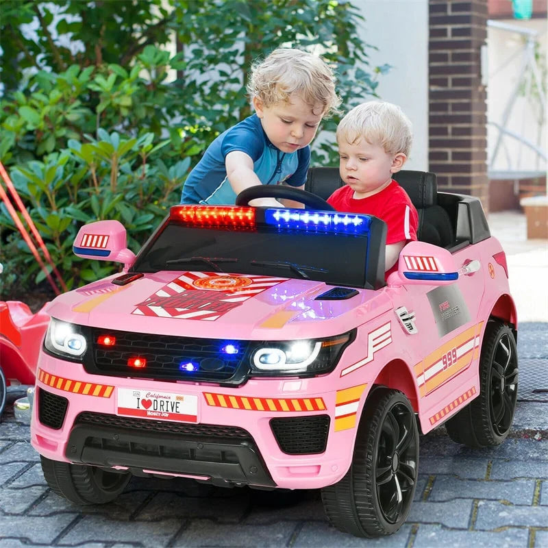 2026 Kids Ride On Police Car 12V Battery Powered Electric Riding Toy Truck Car with LED Siren Flashing Light