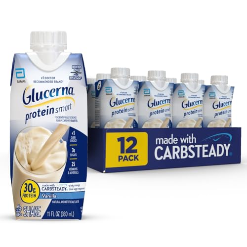 2026 Glucerna Protein Smart Shake, Diabetic Drink to Support Blood Sugar Management, 30g Protein, 150 Calories, Chocolate, 11-fl-oz Bottle, 12 Count