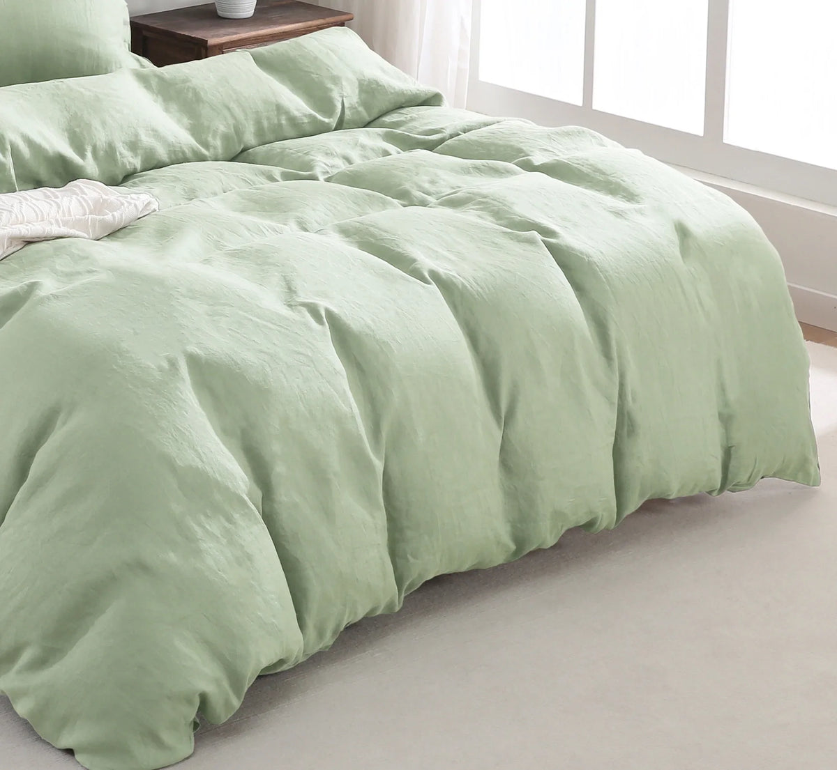 2026 New100% Pure Linen Duvet Cover with Button Closure and Corner Ties Soft & Breathable - Natural Full/Queen
