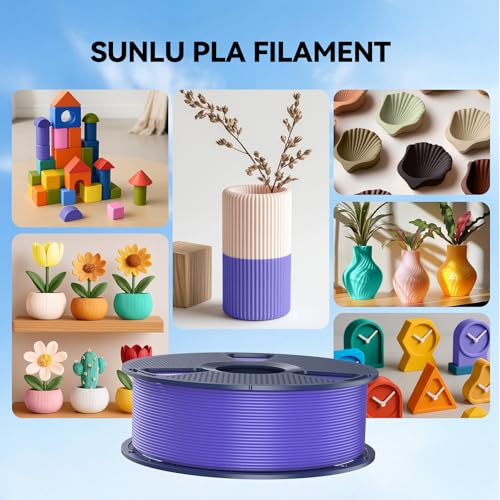 2026 SUNLU 4kg PLA 3D Printer Filament Bundle, Neatly Wound PLA Filament 1.75mm ±0.02mm, Individually Vacuum Packed, 4kg in Total, 1kg per Spool, 4 Pack, 4000g, 4Black