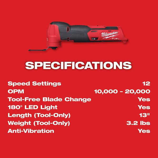2026 M12 FUEL 12V Lithium-Ion Cordless Oscillating Multi-Tool Kit w/ Compact 2.0 Ah Battery