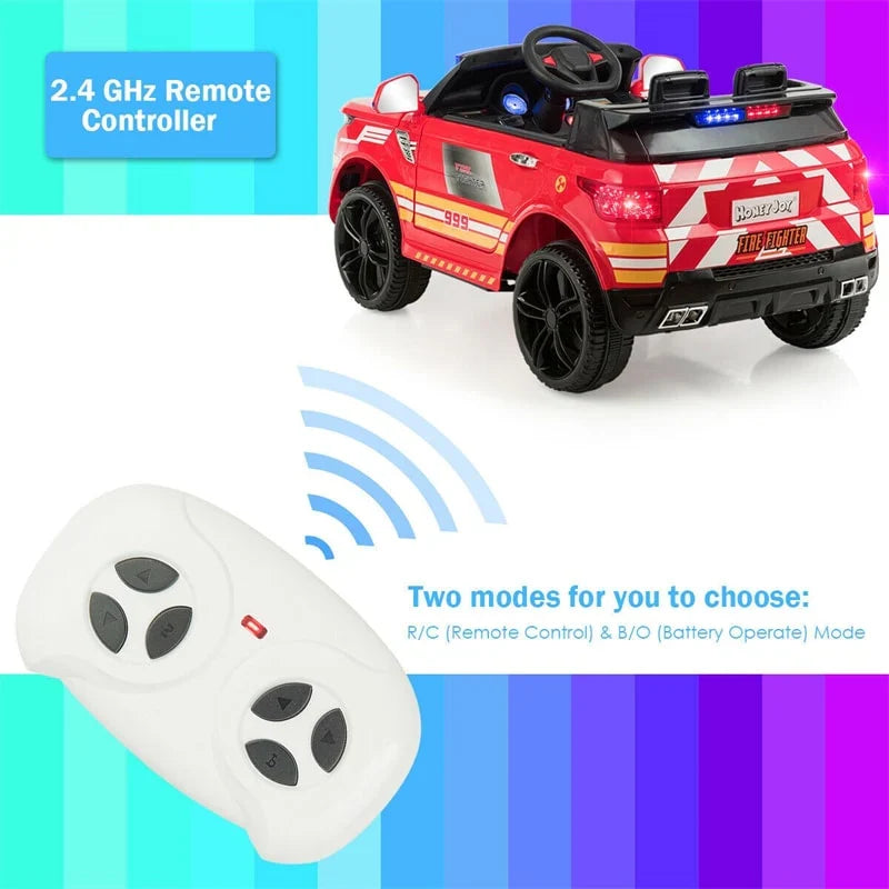 2026 Kids Ride On Police Car 12V Battery Powered Electric Riding Toy Truck Car with LED Siren Flashing Light